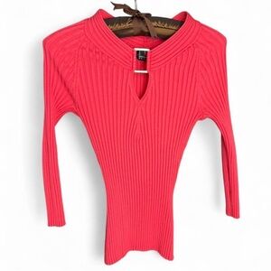 Vintage Y2K Ribbed Cutout Silk Blend Knit Top